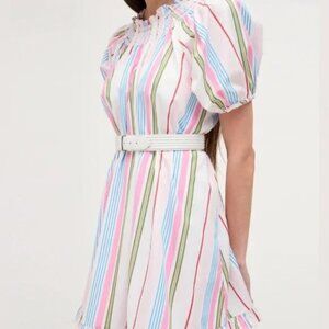 NWOT Hill House The Genevieve Nap Dress Size Medium Rainbow Stripe Cotton Medium